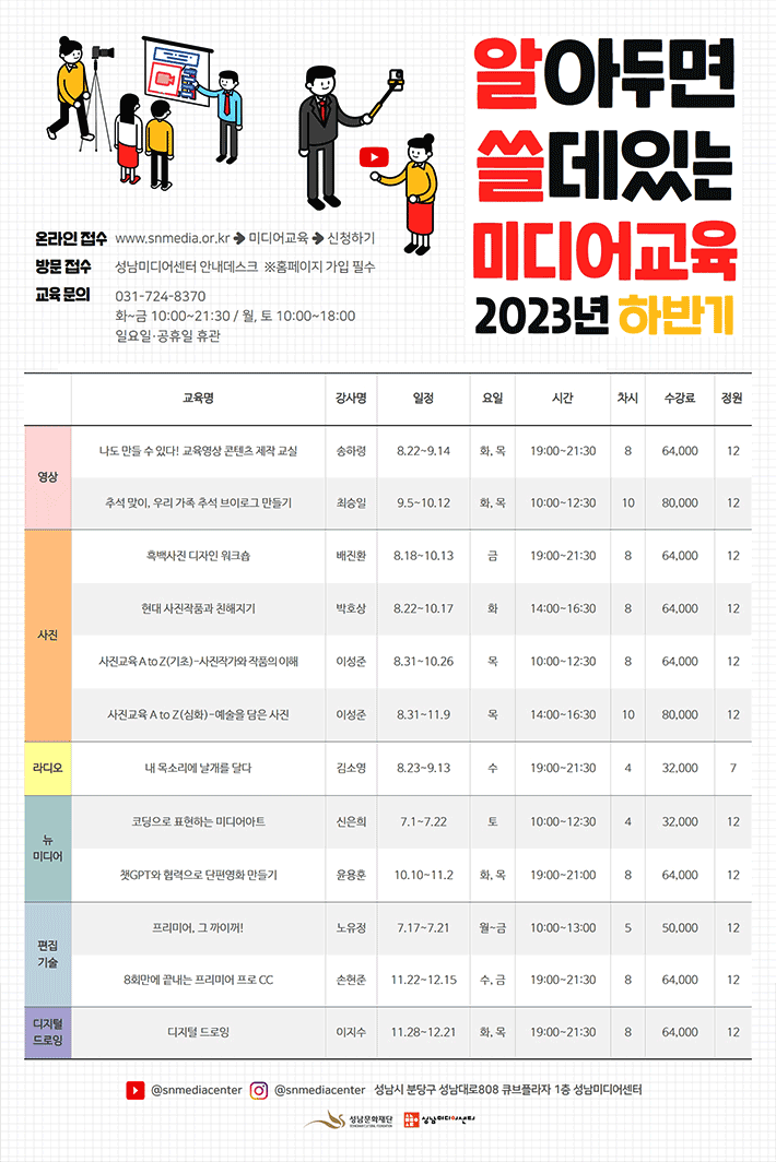 알아두면 쓸데있는 미디어교육 2023년 하반기